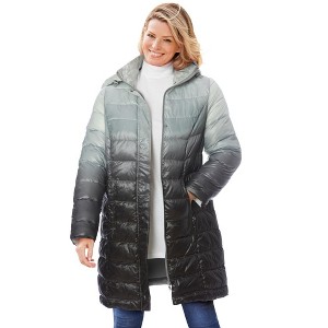 Woman Within Plus Size Long Packable Puffer Jacket - 1 of 4