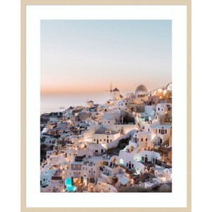 Amanti Art Illumination in Oia Santorini by Bella Eve Wood Framed Wall Art Print - 1 of 4