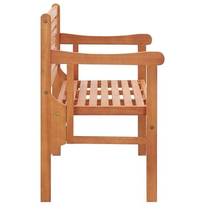 Medium Brown Eucalyptus Wood Foldable Patio Bench