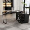 FUFU&GAGA Black L-Shaped Computer Desk Rotatable Desktop Multifunctional Storage Office Essentials - 3 of 4