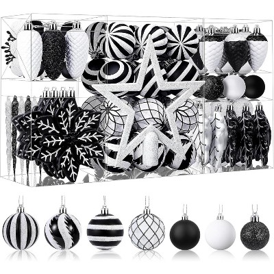 106PCS Christmas Balls Ornaments Set, Colorful Shatterproof Plastic Decorative Baubles for Xmas Tree Decor Holiday Wedding Party