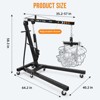 2-Ton Heavy Duty Folding Engine Hoist - Shop Crane with 6 Casters & Engine Lift Lever, 4000LB Capacity, for Automotive, Workshop Use - 2 of 4