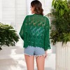 Anna-Kaci Women's Short Embroidered Lace Duster Crop Cardigan with Half Sleeves for Casual Looks - 2 of 4
