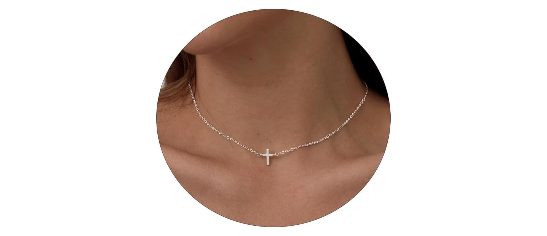 Cross Necklace for Women: 14K Gold & Silver Plated, Minimalist Dainty Religious Pendant, Daily Wear Jewelry Gift