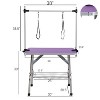 UbMelt Folding Pet Grooming Table with Adjustable Arms,Nooses,Clamps and Mesh Tray for Medium/Large Dogs,Purple - 3 of 4