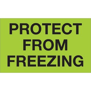 Tape Logic Climate Labels "Protect From Freezing" 3" x 5" Fluorescent Green 500/ DL1329 - 1 of 4