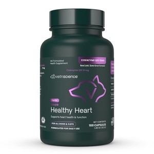 VetriScience CoQ10 Heart Health Capsules For Cats & Dogs 100 Count Bottle - 1 of 3