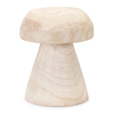 Melrose Wood Mushroom Stool 12.5"H