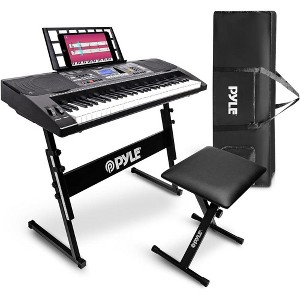 Pyle 61-Key Digital Musical Karaoke Keyboard with Stereo Speakers PKBRD6151PB - Black - 1 of 4