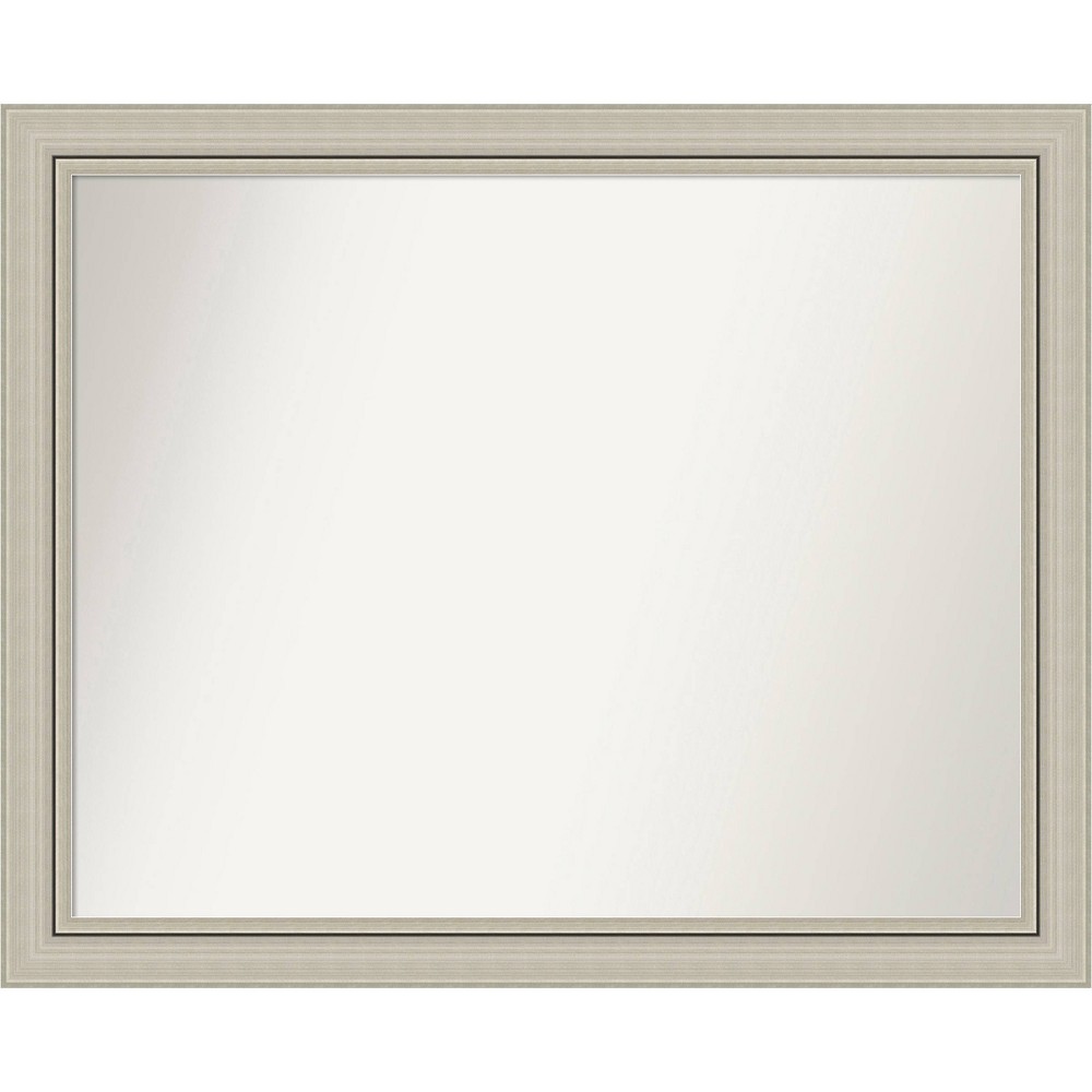 Photos - Wall Mirror 32" x 26" Non-Beveled Romano Silver Narrow Wood Bathroom  - Ama