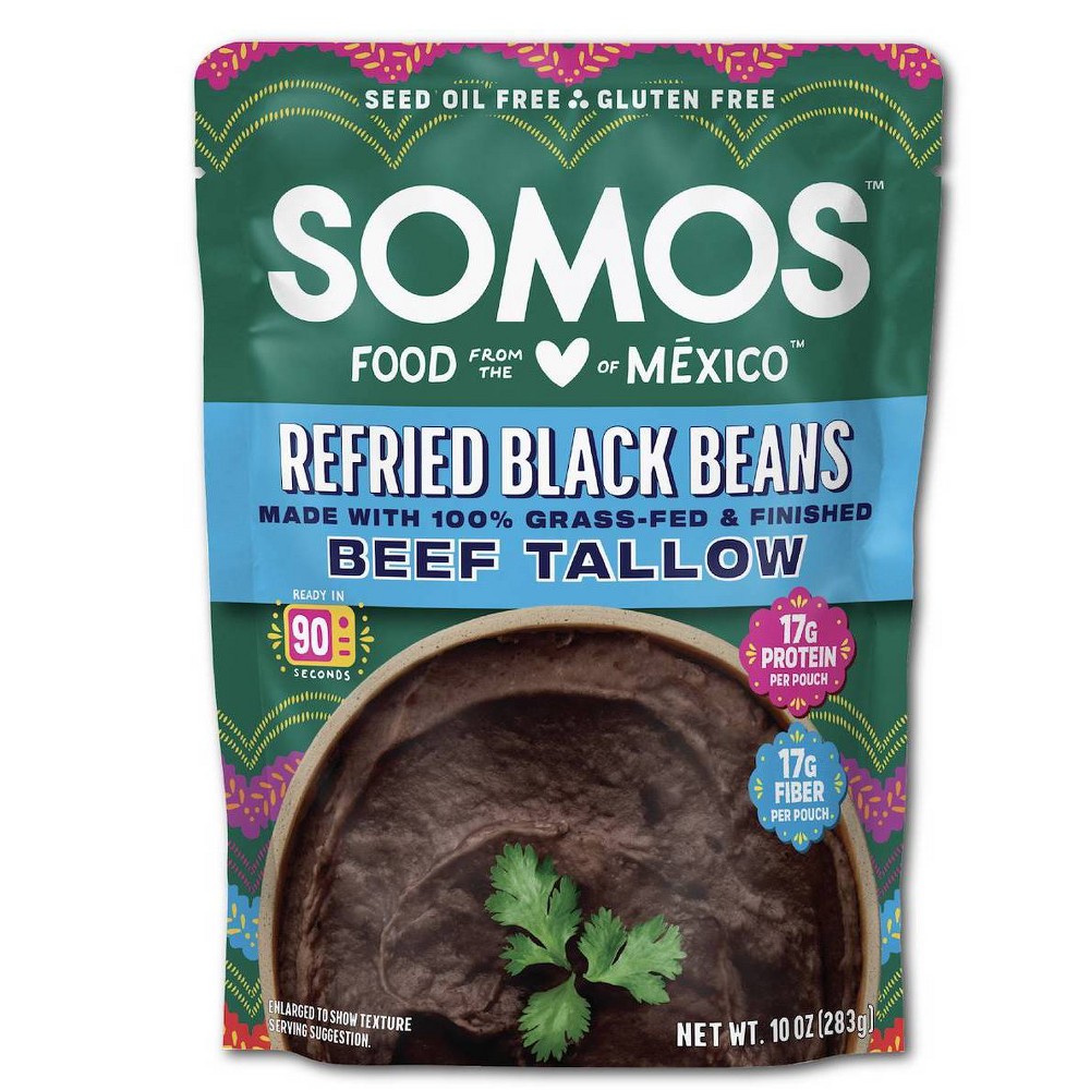 Somos Refried Black Beans with Beef Tallow - 10oz