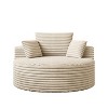 Vynxaria Modern 50"L Corduroy Sponge Single Sofa - No Assembly Required, Fluffy Sleeper Chair, Backrest Cylindrical Pillow, for Living Room/Bedroom - 2 of 4