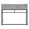 Vynxaria 48" Grey Stone Look Desk with Black Metal Frame Home Office Organizer for Laptop Shelving - 4 of 4