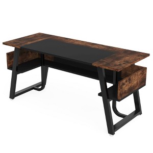Tribesigns 63 Inches Executive Desk with Bottom Shelves - 1 of 4