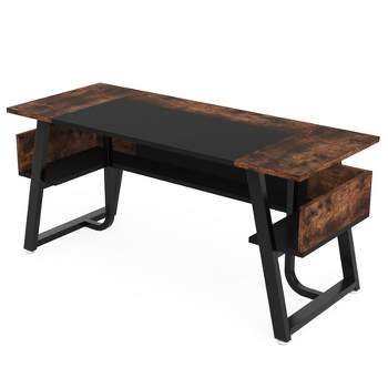 Tribesigns 63 Inches Executive Desk with Bottom Shelves
