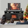 Garvee 67" Electric Fireplace TV Stand with 18" Insert, Adjustable Flames & Heat, Media Console with Storage Shelves, Gray - 2 of 4