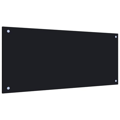 vidaXL Kitchen Backsplash Black 27.6 in.x15.7 in. Tempered Glass