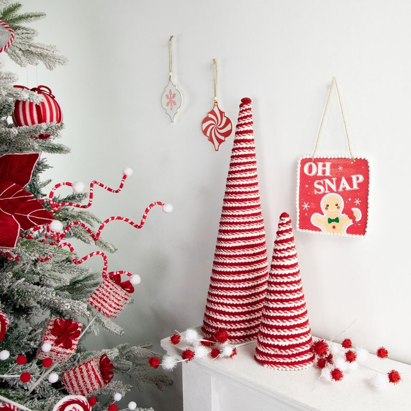 Northlight 0.8 FT Red and White Candy Cane Swirled Christmas Cone Tree, 3 of 7