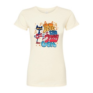 Women's - Pete the Cat - Groovy Poster Fitted Graphic T-Shirt - 1 of 3