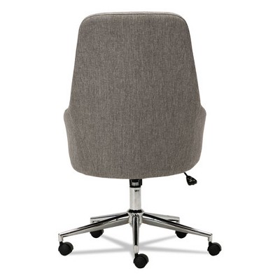 Modern High-Back Swivel Office Chair with Gray Tweed Fabric