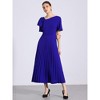 Allegra K Women's Ruffles Short Sleeve Asymmetrical Neck Pleated Hem Midi Dress - 4 of 4