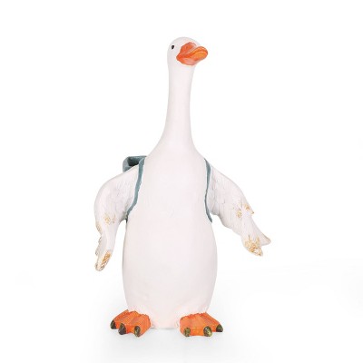 Forgey Outdoor Concrete Decorative Goose Planter White/Blue - Christopher Knight Home