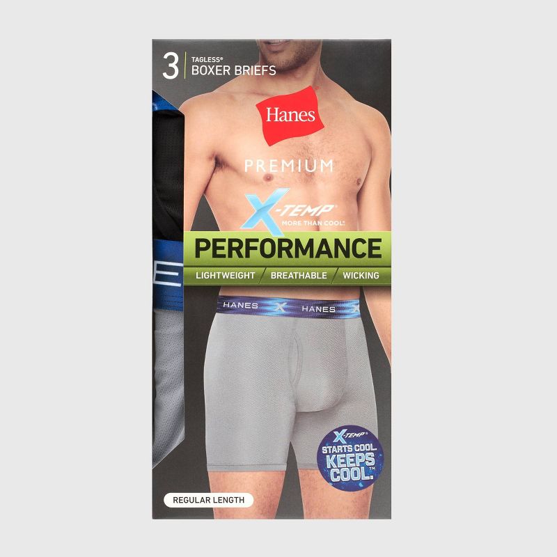 Hanes Premium Men's Performance Ultralight Boxer Briefs 3pk - Blue/Teal/Gray, 6 of 7