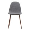 Modern Curve-Back Dining Chairs, Side Chairs with Wood-Finish Metal Legs, Fabric Upholstered Leisure Chair (set of 2) -Christopher Knight Home - 3 of 4