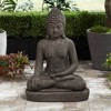 John Timberland Sitting Buddha Statue Sculpture Zen Decor Outdoor Garden Front Porch Patio Yard Outside Weathered Light Sandstone Finish 29 1/2" Tall - 2 of 4