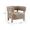 Christopher Knight Home Bram Rubberwood Boucle Upholstered Accent Arm Chair with Open Curved Back - 3 of 4
