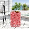 Modern Outdoor Metal End Table Large size-Christopher Knight Home - 3 of 4
