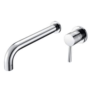 Sumerain Tub Filler Wall Mount Bathtub Faucet Extra Long Spout, Single Handle with High Flow, Chrome