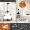 VAXCEL Benton 3L Black Wire Cage Modern Industrial Pendant Light White Linen Shade - 4 of 4