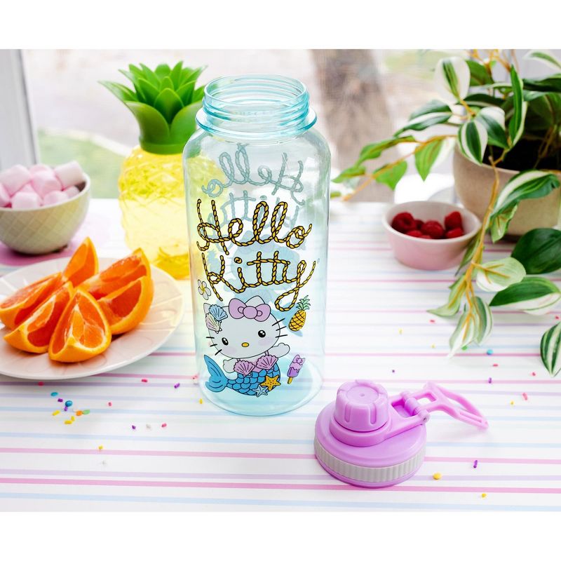 Silver Buffalo Sanrio Hello Kitty Mermaid Twist Spout Water Bottle and Sticker Set | 32 Ounces, 3 of 10