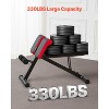 VEVOR Multi-Functional Weight Bench for Full Body Workout, Roman Chair Hyperextension Bench, 330 lbs Adjustable & Foldable Equipment, Black - 4 of 4