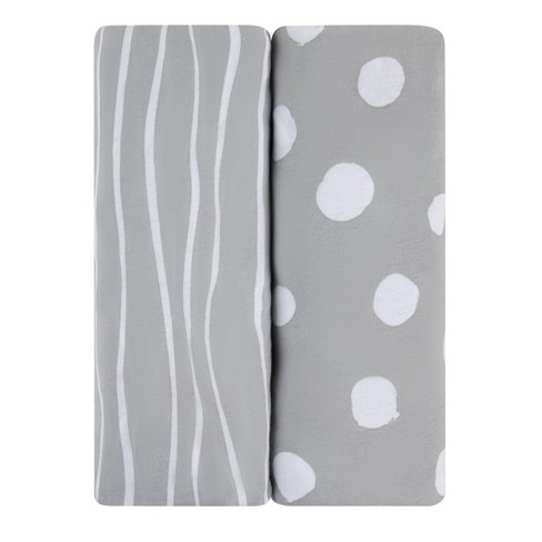 Ely's & Co. Fitted Sheet Combed Cotton Grey And White Abstract 2 Pack : Target