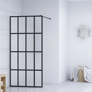 vidaXL Walk-in Shower Screen Frosted Tempered Glass 35.4 in.x76.8 in. - 1 of 4