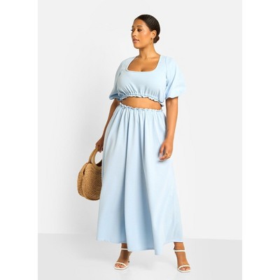 Rebdolls Women's Cyan Skater Maxi Skirt