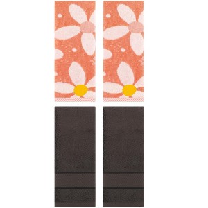 REGALWOVEN 4 Pcs Bathroom Decorative Cotton Soft Absorbent Sold Striped Hand Towel - 1 of 4