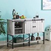 52" Wood Bar Cabinet with Sliding Door Saw Cut Off White - Home Essentials - 3 of 4
