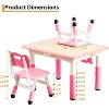 Kids Table and 4 Chairs Set,Multifunctional Desk Set, Height Adjustable, Graffiti Desktop, Easy to Wipe, Ergonomic Design for Ages 2-10 - 3 of 4