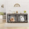 ELJGET 86.2" Double Dog Crate Furniture for 2 Dogs,  Wooden Dog Kennel with Adjustable Bowls, Dog Crate Wooden TV Stand End Table for Large, Gray - 4 of 4