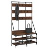 vidaXL Clothes Rack with Shoe Storage Brown Oak 39.4"x15.7"x72.4" - 3 of 4