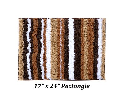 Griffie 100% Polyester Stripe Pattern Machine Washable Bathroom Rug Ebern Designs Color: Graphite, Size: 20 W x 32 L