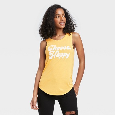 yellow scoop neck top