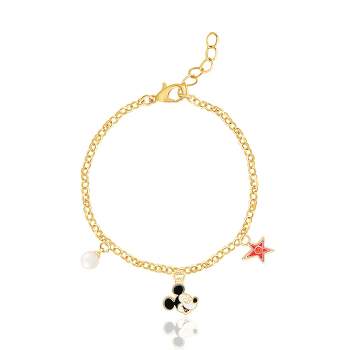 Disney Mickey or Minnie Mouse Charm Bracelet 6.5" + 1" - Official License Gold Plated 100th Anniversary Limited Edition Bracelet