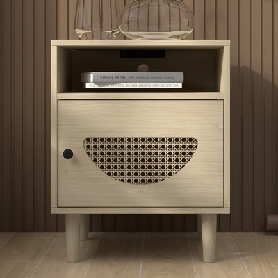 Whizmax Nightstand with Charging Station, Side Table with USB Ports&Power Outlets, 1 Pack