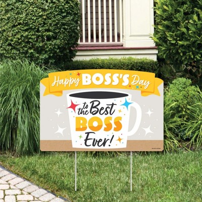 Big Dot of Happiness Happy Boss's Day - Best Boss Ever Yard Sign Lawn Decorations - Party Yardy Sign