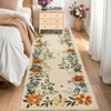 2'*6' Rugs Non-Slip ¨C Floral Print Area Rug Soft Low Pile Carpet | Machine Washable Black Throw Rug with TPR Backing - 3 of 4
