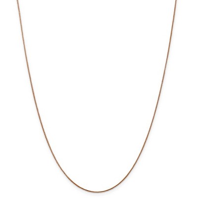 Black Bow Jewelry 0.8mm 14k Rose Gold Solid Baby Wheat Chain Necklace
